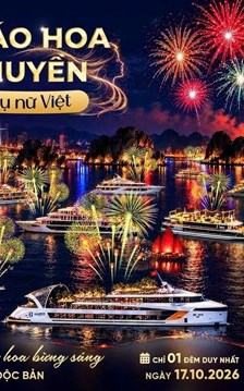 Dạ tiệc pháo hoa của hơn 30 du thuyền trên Vịnh Hạ Long, chào mừng Ngày Phụ nữ Việt Nam