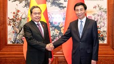 Chủ tịch Quốc hội Trần Thanh Mẫn hội kiến Chủ tịch Chính hiệp toàn quốc Trung Quốc Vương Hộ Ninh