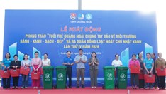 “Áo xanh” Quảng Ngãi chung tay làm sạch môi trường