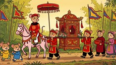 Tái hiện “Đám cưới chuột” trong tranh dân gian Đông Hồ bằng AI qua MV “Tính chuyện trăm năm”