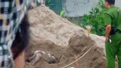 Tá hỏa vì phát hiện chân người thò ra trong đống cát