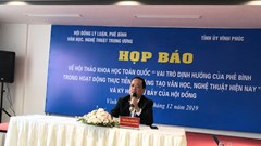 Hội thảo về vai trò định hướng của phê bình văn học, nghệ thuật