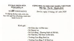 Sơn La cho học sinh nghỉ học hết ngày 29. 2 phòng Covid-19