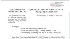 Giả mạo công văn của thành phố Cần Thơ cho học sinh nghỉ hết tháng 3