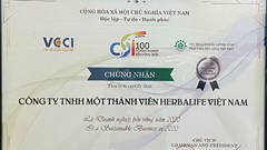 Herbalife Việt Nam tiếp tục được vinh danh top 100 doanh nghiệp bền vững