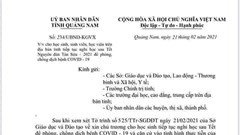 Quảng Nam: Văn bản giả mạo cho học sinh nghỉ học đến hết ngày 21.3