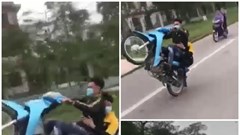"Quái xế” nẹt bô, bốc đầu phóng như bay trên cầu nghìn tỷ