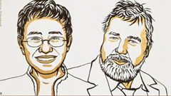 Giải Nobel Hòa bình 2021 được trao cho nhà báo Philippines và Nga