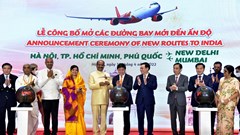 Chủ tịch Quốc hội Vương Đình Huệ và Chủ tịch Hạ viện Ấn Độ Om Birla chứng kiến khai trương các đường bay thẳng giữa 2 nước