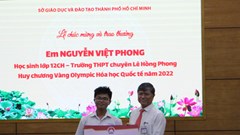 TP.HCM: 'Thưởng nóng' cho học sinh đoạt giải vàng Olympic quốc tế