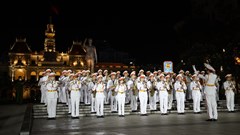 Đoàn nghi lễ CAND biểu diễn nhạc kèn phục vụ khán giả TP.HCM