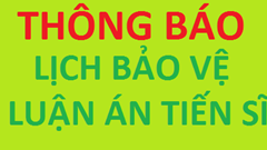 Thông báo bảo vệ luận án tiến sĩ