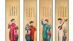 “Sắc xuân” qua bộ sưu tập tranh dân gian Tứ bình