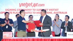 Lãnh đạo Vietjet cùng Bộ trưởng bang Victoria (Úc) công bố đường bay thẳng giữa TP Hồ Chí Minh và Melbourne từ ngày 31.3.2023