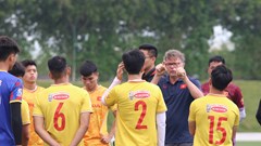 U23 Việt Nam tập luyện chuẩn bị cho trận đấu với U23 Kyrgyzstan