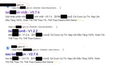 Bùng phát quảng cáo website cờ bạc 'núp bóng' dưới link .gov.vn