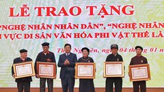 Quy định mới về xét tặng danh hiệu “Nghệ nhân nhân dân”, “Nghệ nhân ưu tú” trong lĩnh vực di sản văn hóa phi vật thể