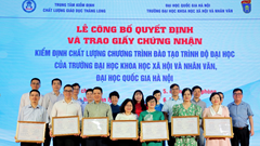 7 chương trình đào tạo của Trường ĐH KHXH&NV (ĐH QGHN) được trao Chứng nhận Kiểm định chất lượng