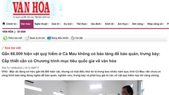Về việc “Hơn 65.000 cổ vật chất đống trong kho” ở Cà Mau
