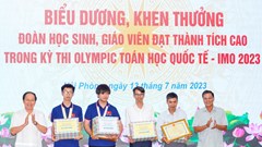 Hải Phòng: Thưởng 500 triệu đồng cho học sinh giành HCV Olympic Toán học quốc tế