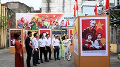 Tranh cổ động tấm lớn tuyên truyền thực hiện nếp sống văn minh, xây dựng môi trường văn hóa