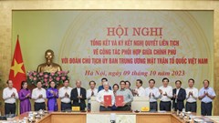 Chính phủ và Đoàn Chủ tịch Ủy ban Trung ương MTTQ Việt Nam ký kết công tác phối hợp