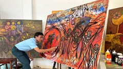 Người cán bộ tuyên huấn đam mê hội họa