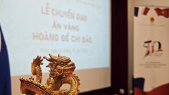 Ấn vàng “Hoàng đế chi bảo” đã được chuyển giao từ Pháp về Việt Nam