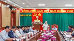 Đại tướng Tô Lâm làm việc với lãnh đạo tỉnh Kon Tum về công tác tổ chức Ngày hội văn hóa các dân tộc vùng Tây Nguyên