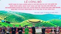 Yên Bái đón hai loại hình nghệ thuật của đồng bào Mông là Di sản văn hóa phi vật thể quốc gia