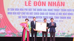 Đón nhận Di sản văn hoá phi vật thể quốc gia nghệ thuật trình diễn dân gian “Múa đèn xếp chữ và hát chèo chải cổ”