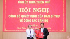 Ông Phạm Đức Tiến giữ chức Phó Bí thư Tỉnh ủy Thừa Thiên Huế