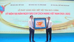 Phát hành bộ tem đặc biệt kỷ niệm 100 năm Ngày Báo chí Cách mạng Việt Nam