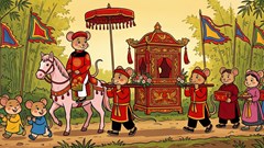 Tái hiện “Đám cưới chuột” trong tranh dân gian Đông Hồ bằng AI qua MV “Tính chuyện trăm năm”