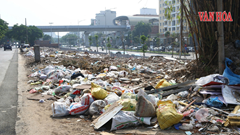  Rác thải tồn đọng tại khu vực giải tỏa Đê La Thành