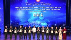 Trao 208 giải văn học nghệ thuật, báo chí về đề tài lực lượng vũ trang và chiến tranh cách mạng