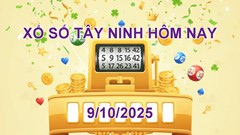 XSTN 9.10 | Trực tiếp kết quả xổ số Tây Ninh hôm nay thứ 5