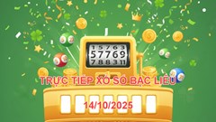 XSBL 14.10 | Trực tiếp kết quả xổ số Bạc Liêu hôm nay thứ 3