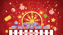 XSMB 2.12 | Trực tiếp kết quả xổ số miền Bắc hôm nay thứ 3