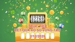 XSVT 2.12 | Trực tiếp kết quả xổ số Vũng Tàu hôm nay thứ 3