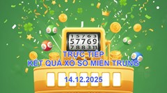 XSMT 14.12 | Trực tiếp kết quả xổ số miền Trung hôm nay Chủ nhật