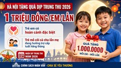 Trẻ nào ở Hà Nội được tặng 1 triệu đồng dịp Trung thu 2026?