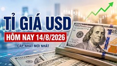 Tỉ giá USD hôm nay 14.8.2026: Giá USD ngân hàng xuống thấp