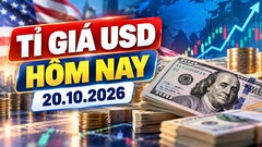 Tỉ giá USD hôm nay 20.10.2026: DXY trở lại sát 102 điểm
