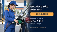 Giá xăng dầu hôm nay 23.10.2026: Áp dụng bảng mới sau điều chỉnh