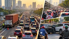Giao thông Hà Nội 23.10: Container gặp sự cố trên Vành đai 3
