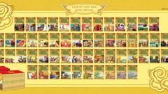 Triển lãm bộ sách “Lịch sử Việt Nam bằng tranh“ trên pano lớn