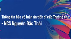 Thông báo bảo vệ luận án tiến sĩ