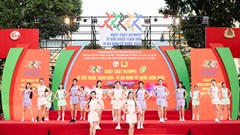 Dàn hoa - á hậu và thí sinh Miss World Vietnam tham gia Ngày chạy Olympic