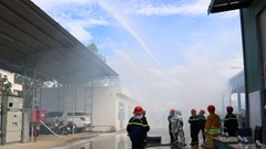 PC Quảng Ngãi thực tập phương án cứu nạn, cứu hộ tại Kho vật tư cơ sở 2